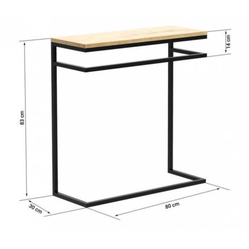 Консоль для дому в стилі Loft NS-400 860x800x300 мм Черный