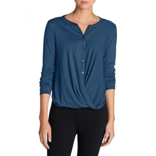 Блузка Eddie Bauer Womens Girl On The Go Wrap It Up Top BALTIC XL Синій (5154BT) в інтернет супермаркеті PbayMarket!