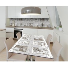 Наклейка 3Д вінілова на стіл Zatarga «Піччі розмови» 650х1200 мм для будинків, квартир, столів, кав'ярень