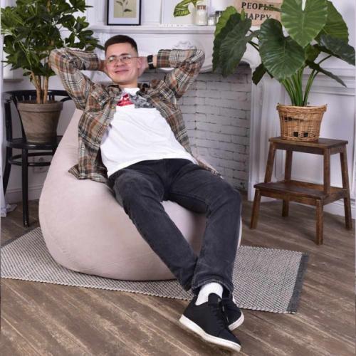 Крісло Мішок Груша Велюр 150х100 Студія Комфорту Великий бежевий Крісло Мішок Груша Велюр 150х100 Студія Комфорту Великий бежевий