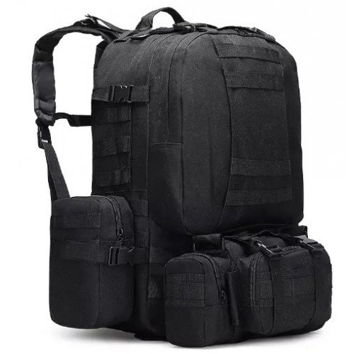 Рюкзак тактичний No Brand Oxford 52 л Чорний (1713180341)