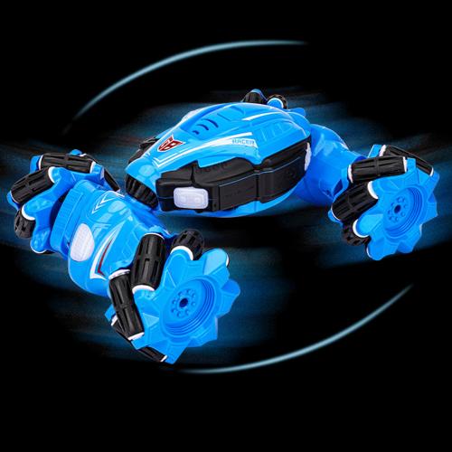 Трукова дрифт машинка перевертень 26см на радіокеруванні жестами та пультом YT Drift Stunt Car 510 звукові та світлові ефекти обертання на 360° Синя