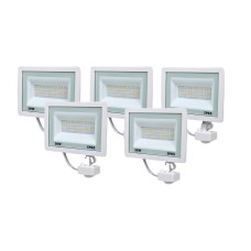 Комплект світлодіодних прожекторів Lightwell 50W з датчиком руху 5 шт (LW-FL-W-50-S)