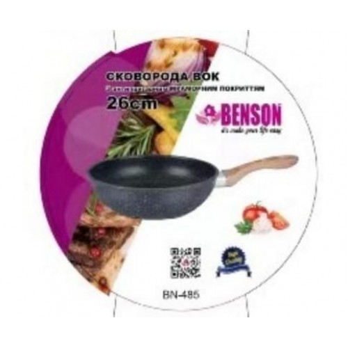 Сковорідка WOK Benson BN 485 (26см) ручка Soft touch