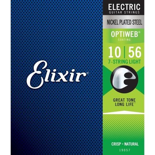 Струни для електрогітари Elixir 19057 Optiweb Nickel Plated Steel 7-String Light 10/56 Струни для електрогітари Elixir 19057 Optiweb Nickel Plated Steel 7-String Light 10/56