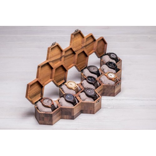 Сотова скринька для 9 годинників ecoWalnut 7.3х59.7х18.8 см Сотова скринька для 9 годинників ecoWalnut 7.3х59.7х18.8 см