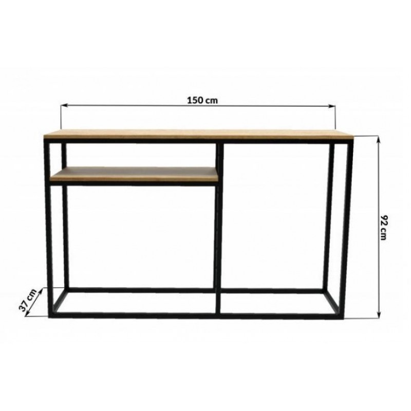 Консоль для дому в стилі Loft NS-339 950x1500x370 мм Черный