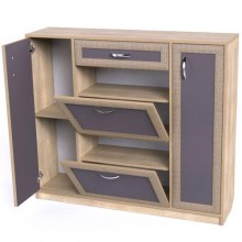 Тумба для взуття Тиса Мебель ТО-143 Дуб сонома Графіт 105x120 см