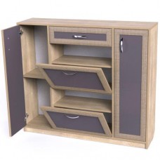 Тумба для взуття Тиса Мебель ТО-143 Дуб сонома Графіт 105x120 см