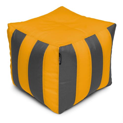 Пуф Кубик Смугастий Оксфорд 40х40 Студія Комфорту Сірий + Жовтий Пуф Кубик Смугастий Оксфорд 40х40 Студія Комфорту Сірий + Жовтий