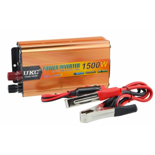 Перетворювач автомобільної напруги інвертор UKC 12-220V 1500W + USB Gold (1756375684)