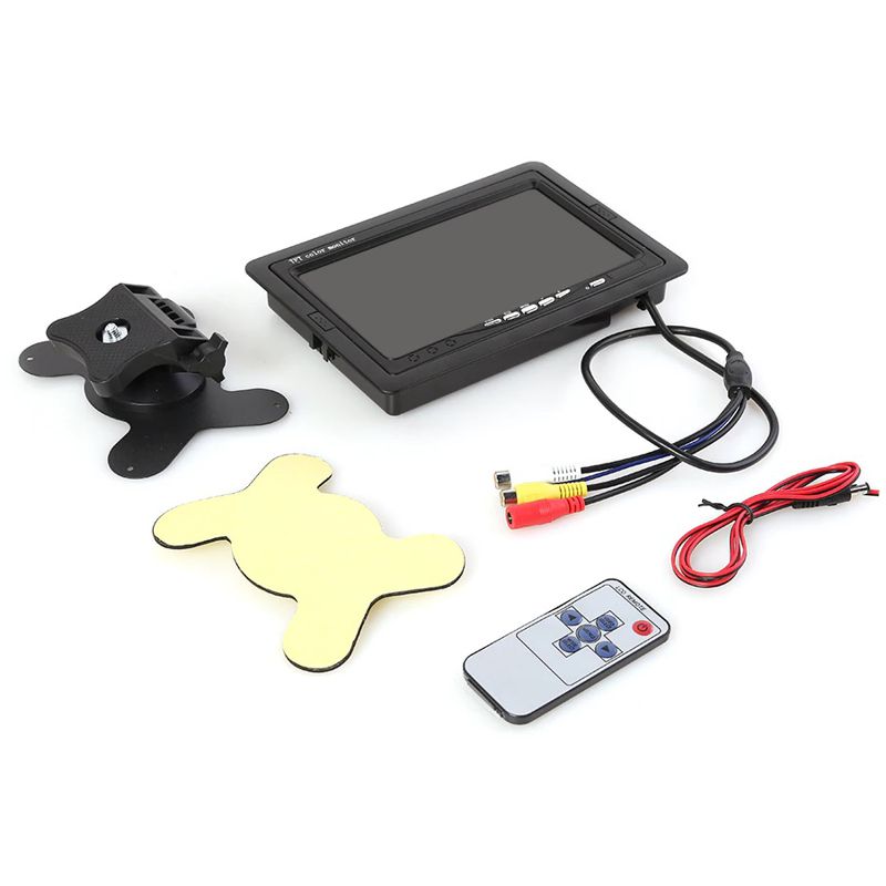 Автомобільний монітор 7 дюймів для камери заднього виду Podofo R09+, 2 AV входи, кріплення на торпедо