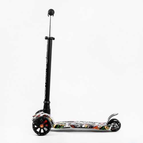 Самокат Best Scooter MAXI S 4 колеса PU СВІТЛО Pop music 60 кг Різнокольоровий (113939) Самокат Best Scooter MAXI S 4 колеса PU СВІТЛО Pop music 60 кг Різнокольоровий (113939)