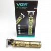 Акумуляторна машинка для стрижки волосся VGR V-085 3 насадки USB кабель для зарядки металевий корпус Gold