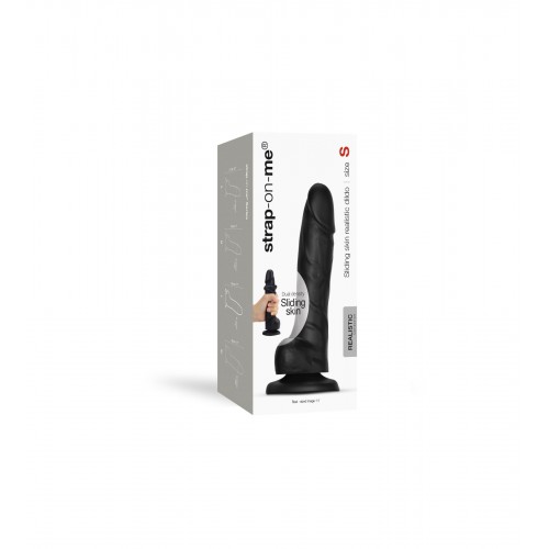 Реалістичний фалоімітатор Strap-On-Me Sliding Skin Realistic Dildo Black - S, ефект рухливої шкіри в інтернет супермаркеті PbayMarket!