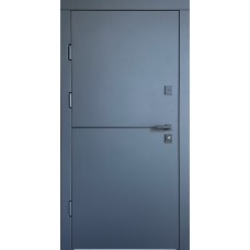 Двері вхідні в квартиру Кристал двухколірні з дзеркалом Ваш ВиД Антрацит /біла 960,860х2050х95 Ліве/Праве