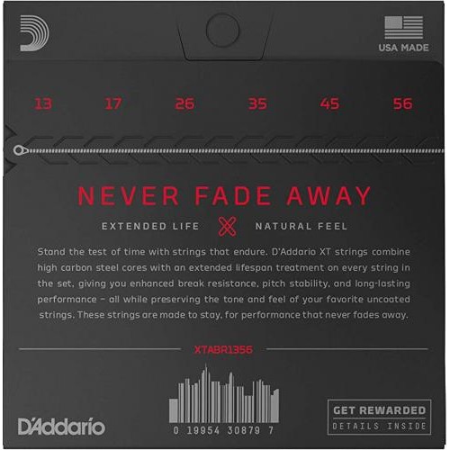 Струни для акустичної гітари 6 шт D'Addario XTABR1356 XT 80/20 Bronze Medium 13/56 Струни для акустичної гітари 6 шт D'Addario XTABR1356 XT 80/20 Bronze Medium 13/56