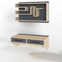 Комп'ютерний стіл Тиса Мебель Тіса Стиль-9 Сонома Графіт 340x500x900 мм