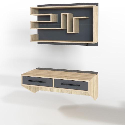 Комп'ютерний стіл Тиса Мебель Тіса Стиль-9 Сонома Графіт 340x500x900 мм