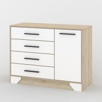 Комод Тиса Мебель 110 Дуб сонома Білий 85x40x112 см
