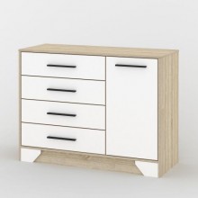 Комод Тиса Мебель 110 Дуб сонома Білий 85x40x112 см