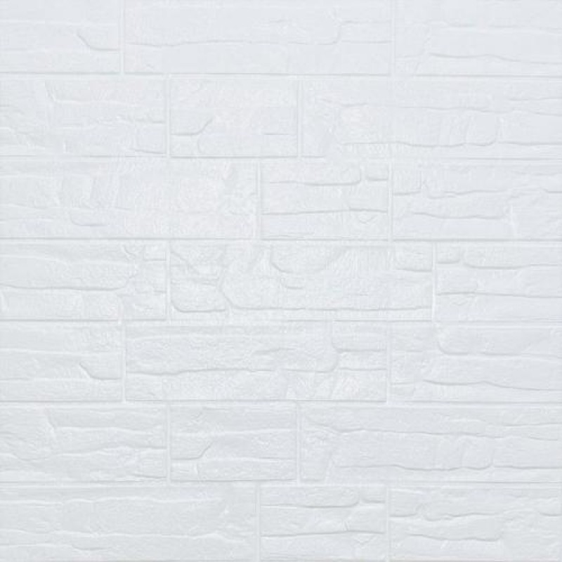 Самоклеюча декоративна 3D панель камінь Біла рвана цегла 700х770х5мм (155) Sticker Wall SW-00000484