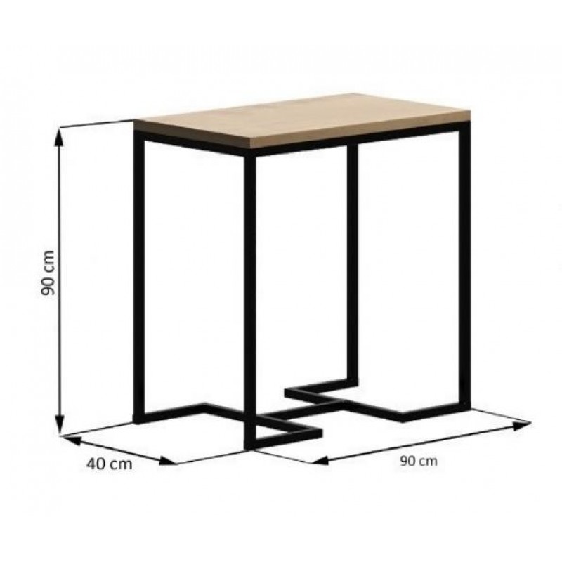 Консоль для дому в стилі Loft NS-392 930x900x400 мм Черный