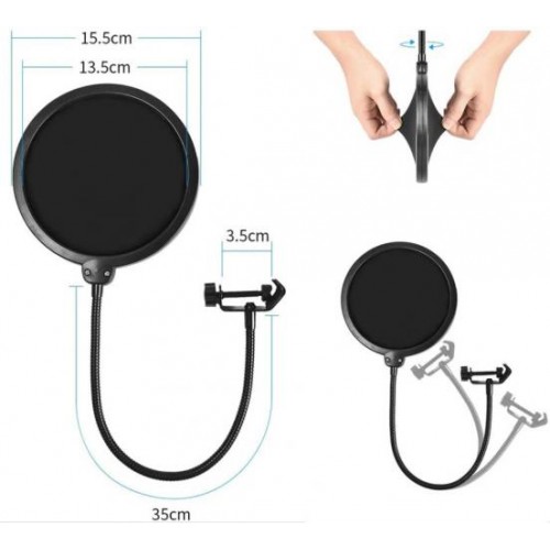 Мікрофонний поп-фільтр Manchez BF8 Black (3_01111) Мікрофонний поп-фільтр Manchez BF8 Black (3_01111)