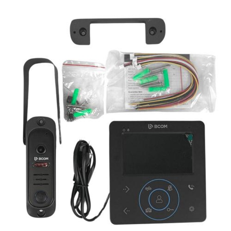 Комплект відеодомофона і відеопанель BCOM BD-480 Black Kit