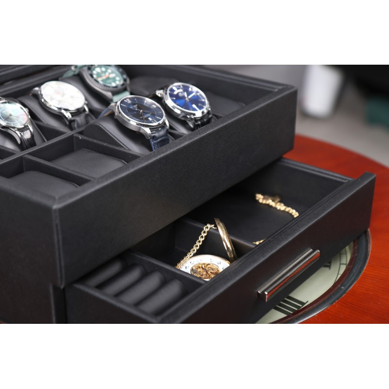 Шкатулка для зберігання годинників Salvadore LTH/10/BL./JW 310x222x150 мм Чорний