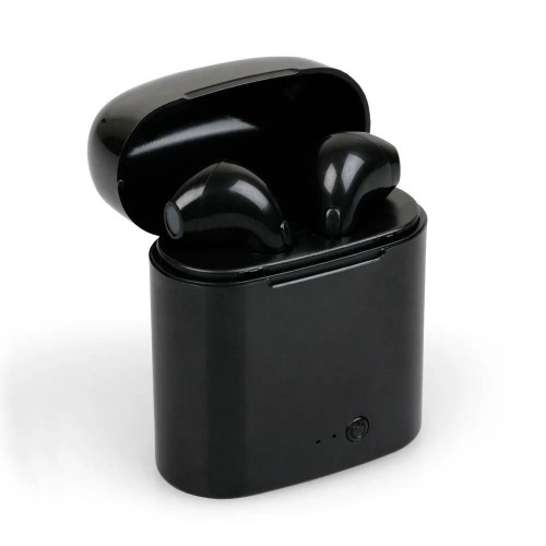 Бездротові навушники Bluetooth i7S TWS з боксом для зарядки Black (au006-hbr)