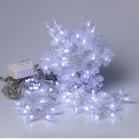 Гірлянда-штора Lugi Зірки та сніжинки розмір 3*0,9м 10 фігур білий (1733067W)