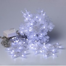 Гірлянда-штора Lugi Зірки та сніжинки розмір 3*0,9м 10 фігур білий (1733067W)