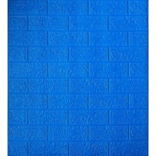 Самоклеюча декоративна 3D панель Loft-Expert під синю рівну цеглу 700x770x5 мм