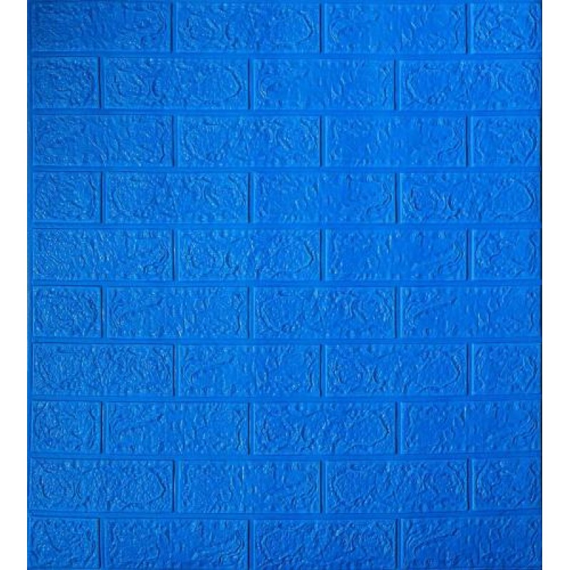 Самоклеюча декоративна 3D панель Loft-Expert під синю рівну цеглу 700x770x5 мм