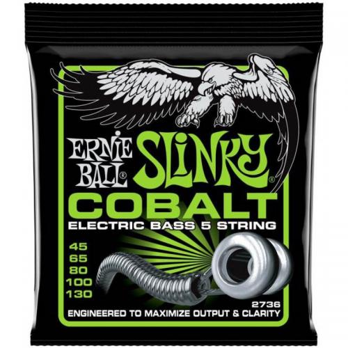 Струни для бас-гітари Ernie Ball 2736 Cobalt Slinky 5-Strings Bass Strings 45/130 Струни для бас-гітари Ernie Ball 2736 Cobalt Slinky 5-Strings Bass Strings 45/130