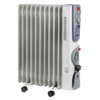 Масляний обігрівач з дуйкою Nikura 11 секцій 2500 Вт Біло-сірий (125261)