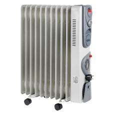 Масляний обігрівач з дуйкою Nikura 11 секцій 2500 Вт Біло-сірий (125261)