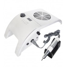 Апарат для манікюру Max Manicure 858-8C 3 в 1 витяжка лампа 40Вт фрезер 25000 об/хв Білий (858-8C)