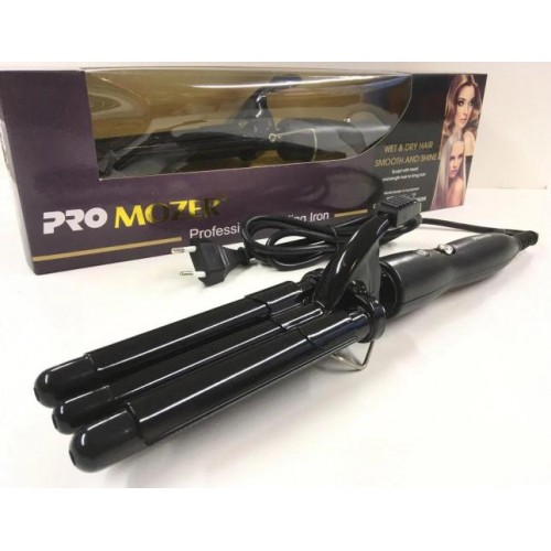 Плойка Для Волосся Потрійна Pro Mozer Mz 6621 Чорний (351732) Плойка Для Волосся Потрійна Pro Mozer Mz 6621 Чорний (351732)