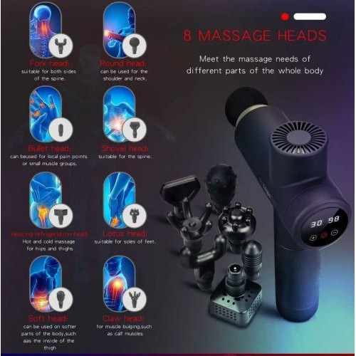 Масажер No Brand Massage Gun MG03-T 8 насадок 2600 мАг 30 режимів Чорний (1602546292)