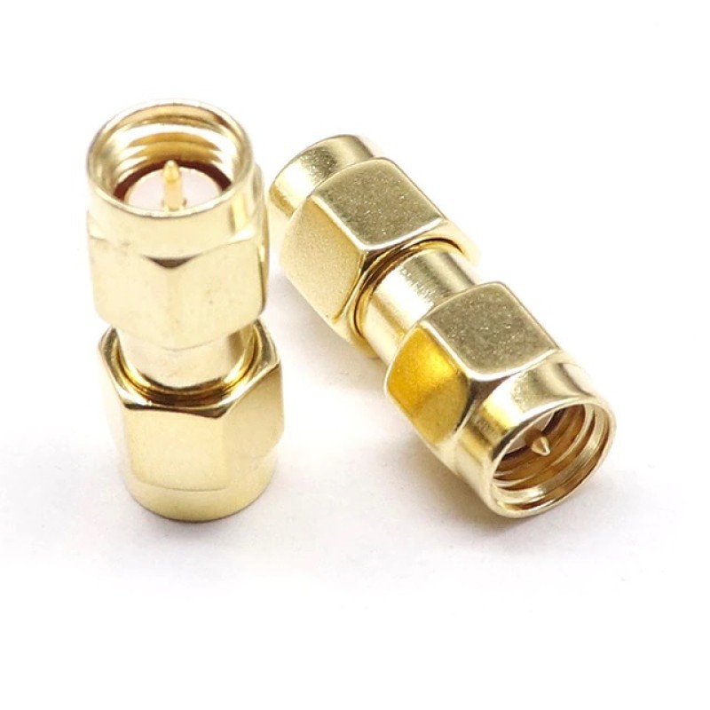 SMA перехідник коннектор з SMA male на SMA male зі штирьками з 2-х сторін