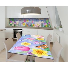 Наклейка 3Д вінілова на стіл Zatarga «Сяюча яскравість» 600х1200 мм для будинків, квартир, столів, кав'ярень