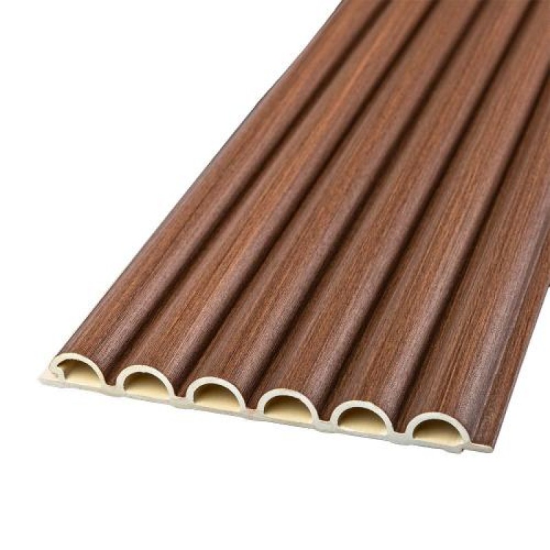 Декоративна стінова рейка Sticker Wall WPC Кругла 3000x152x15 мм Коричневий (SW-00001872)
