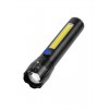 Ліхтар ручний із вбудованим акумулятором та зарядкою X-BALOG BL-C62 XPE + COB USB