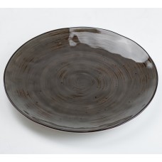 Тарілка сервірувальна керамічна плоска TS Kitchen 26 см коричневий (HP23393)