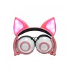 Навушники SUNROZ Linx Bear Ear Headphone з вушками Лисички LED 1,5 м Рожевий (SUN2651)