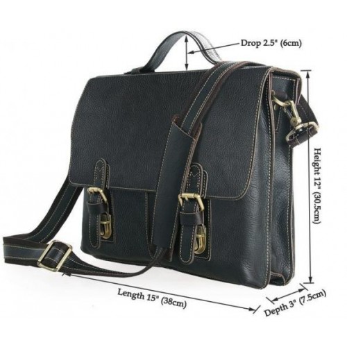 Портфель Vintage 14248 Чорний, Коричневий
