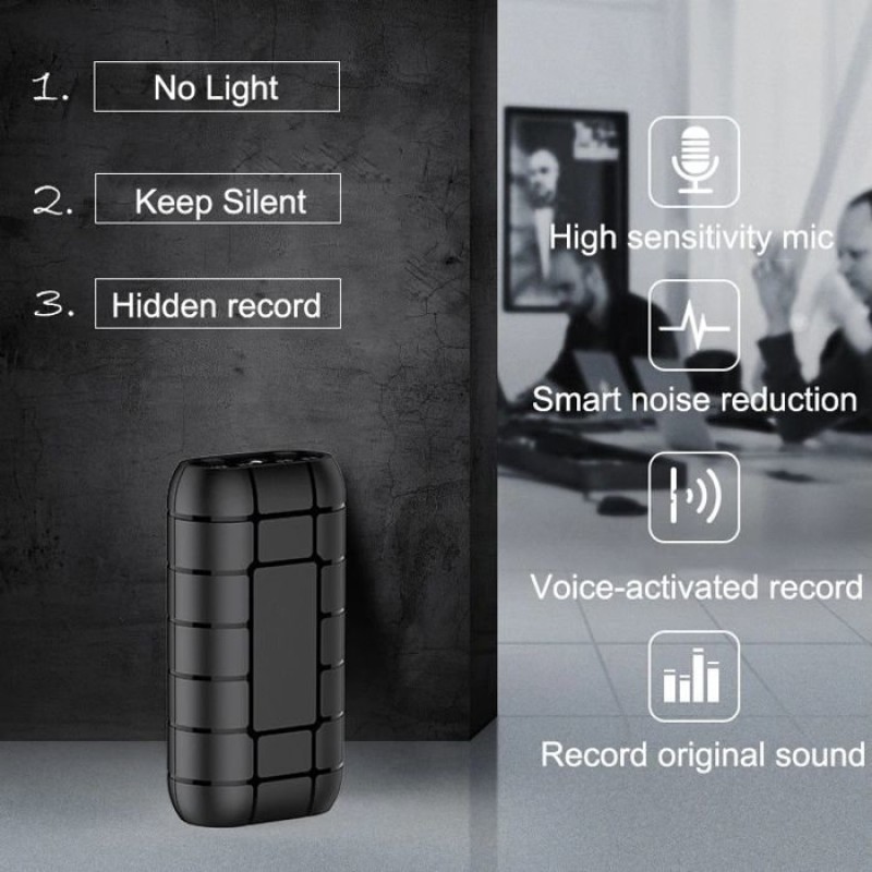 Міні цифровий диктофон акумуляторний Sttwunake A50+, з пам'яттю 32 Гб, до 20 днів запису, магніт