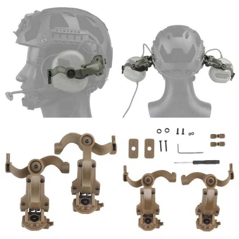 Універсальний адаптер для кріплення активної гарнітури на рейки шолома OPS Core Пісочний